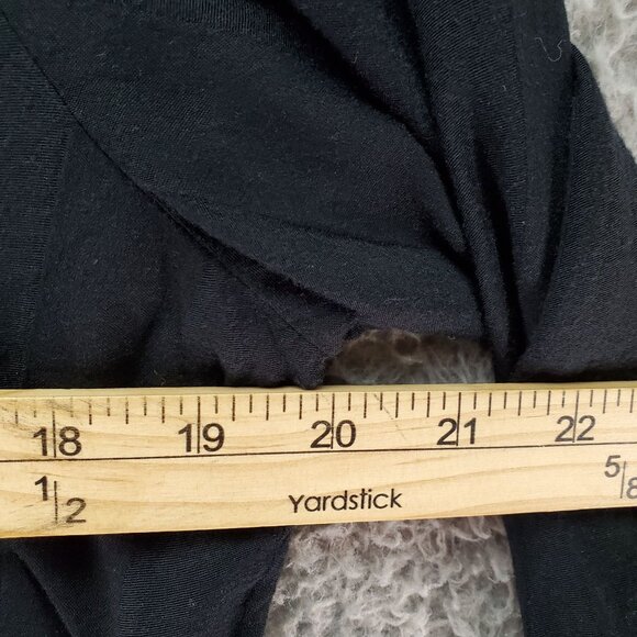 Tommy Hilfiger Top Womens XL Black Banded Collar Button-Down Blouse 100% Viscose - Picture 7 of 8